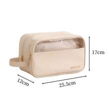 1 pièce Sac de maquillage mode unisexe, organisateur de toilette de voyage, étui cosmétique imperméable à suspendre avec compartiments secs/humides grande capacité. Accessoires de voyage essentiels pour les vacances, l'été, la rentrée scolaire. Sac de voyage, sac de toilette