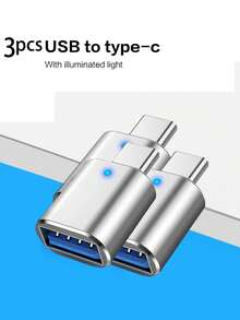 Reletech 1/3 Type-C 转接器 OTG USB 转 Type-C 手机平板 C 口转接器 U 盘车载转换器， - 銀色 - 查看 11