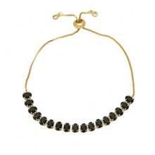 Pulseira oval com strass multicolorida de aço inoxidável banhado a 18K, elegante para festas, encontros e uso no escritório