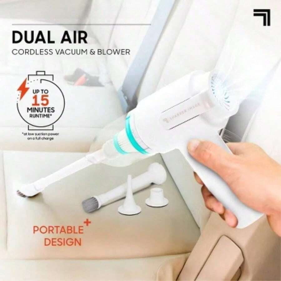 Handheld Cordless Vacuum Cleaner And Blower 2 In 1 For Home Car Pet Hair Cleaning With Rechargeable Battery And Lightweight Design - 白色 - 查看 1