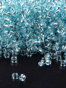 GO2CJBEADS 10 جرام متعدد الألوان حبيبات زجاجية دائرية بقطر 2 مم بخط فضي للاستخدام في صناعة الأساور DIY
