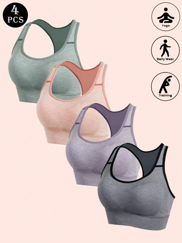4pcs/Pack Women Sports Bra Comfortable Underwear