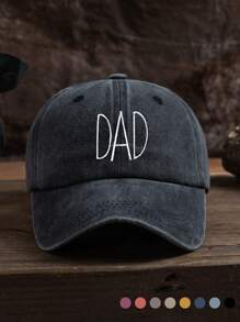 1 Stück Herren Outdoor lässige Mode "DAD" Silhouette Hund spazierengehen Grafik weich & atmungsaktiv verstellbare Baseballkappe, geeignet für den täglichen Gebrauch