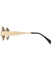 2 pièces Lunettes de vue vintage asymétriques or-gris et or-brun