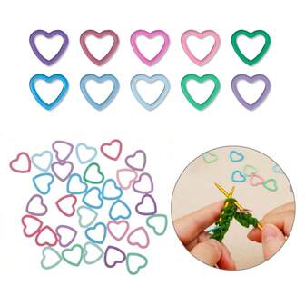 20/30/50/70/100PCS Heart-Shaped Stitch Markers - Colorful Metal Crochet Ring, Heart Knitting Markers For Sewing Fabric, Crochet, Sewing, Knitting, Handmade Crafts, DIY Craft Projects, Sewing Accessories, Knitting Supplies, Ideal Gift For Beginners And Seniors