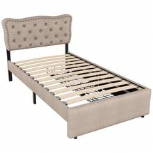 Bed Frames - beige marrone + MDF - Visualizzare 7
