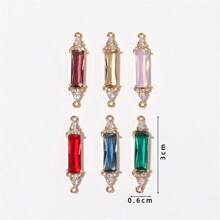 2 pièces/set Boucles d'oreilles élégantes aux zirconiums micropavés de couleurs mixtes, boucles d'oreilles pendantes géométriques polyvalentes à la mode pour femmes. Convient pour la fabrication de bijoux tels que colliers, bracelets, boucles d'oreilles, porte-clés