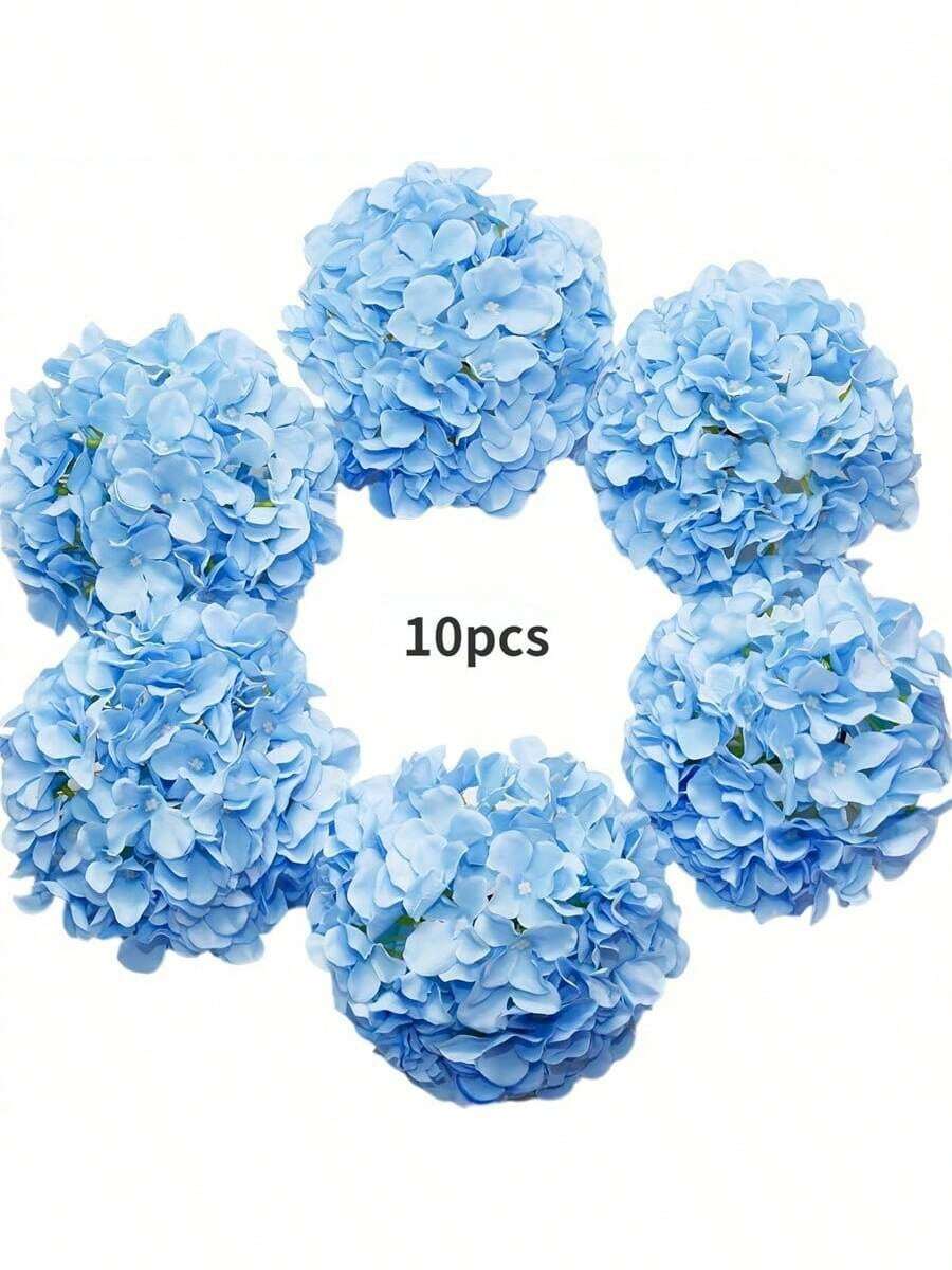 5/10 件，人造绣球花丝花头带茎，假花用于婚礼中心装饰家居花园派对装饰 - 10pcs - 查看 1
