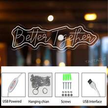 定制霓虹灯，个性化电池供电霓虹灯，定制婚礼情人节霓虹灯，万圣节圣诞节霓虹灯装饰 - 可调光LED壁灯，适用于房间装饰、卧室装饰、婚礼、生日派对、角色扮演派对和日常装饰