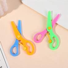 6pcs Kids Scissors, Craft Scissors For Beginners, Plastic Blade Student Art Scissors, Portable DIY Art Supplies, Random Color, Children Craft Scissors, Back To School Stationery