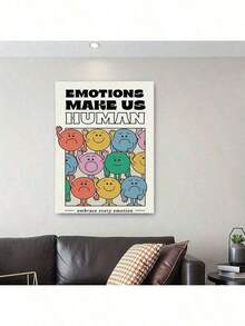 1 件/套可爱卡通表情海报、墙壁艺术、墙壁装饰、帆布艺术、绘画墙壁艺术绘画帆布墙壁艺术客厅海报卧室绘画不含框架 - 彩色 - 查看 5