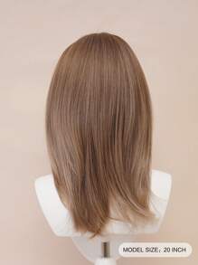 XYUNMI Sweet Elegant Brown Long Straight Wig 20 Inch With Bangs Layered Collarbone Hair Lightweight Breathable Women's Heat Resistant Synthetic Wig Suitable For Daily Wear, Dating And Photoshoot Cosplay Festival Use