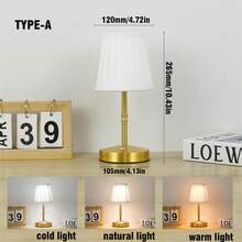 Zazumi 1 件 USB 可充电 LED 布艺台灯，内置可充电电池，运行时间长，3 种色温模式触摸可调光台灯，适用于户外露台花园、室内卧室客厅餐厅、便携式露营灯 - 全新布藝檯燈 - 查看 13