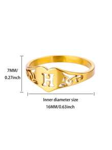 Nhẫn chữ cái đầu bằng thép không gỉ cổ điển nhiều kích cỡ, nhẫn mạ vàng 18K chống phai màu cho cặp đôi nữ, trang sức vàng cưới chữ cái, quà tặng phụ kiện tiệc tùng kỳ nghỉ - thư - Xem 26