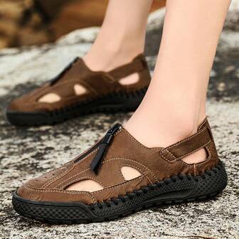 Sandalias de hombre talla grande para exterior, sandalias deportivas casuales, zapatos para conducir; sandalias hechas a mano