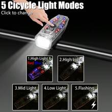 1pc Bicycle Light Bicycle Headlight Taillight Set Digital Display Bicycle Light Transparent Multi-Function Rechargeable Suitable For Outdoor Mountain Road Bike Riding Light Bicycle Bicycle Light Bicycle Light