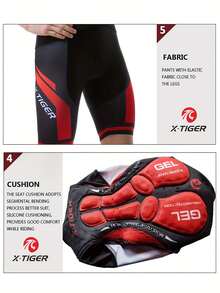 Radfahrer Outfit Set, Herren Radtrikot mit Kurzarm, Radhose mit 5D gepolsterter Innenhose, angenehm atmungsaktiver feuchtigkeitsableitender Stoff, 3-Fach Taschenkonstruktion am Trikot mit rutschfestem Saum