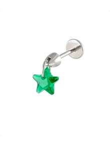 Toppiercing 1 Stück Premium Kubikzirkon Stern Design Ohrknorpel Piercing, minimalistischer Stil