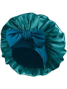 1 pezzo Fascia elastica per capelli in raso a righe larghe per donna, copricapo per la cura dei capelli