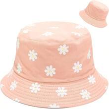 Reversible Bucket Hat For Women, Cute Beach Fisherman Style - Flower Pink - View 1
