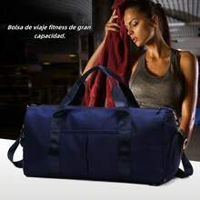 Black Gym Bag Black Multifunctional Luggage Bag Large Capacity Travel Backpack Messenger Bag Pink With Waterproof Divider - Azul Marino - Ver 2