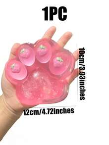 1pc Rainbow Color Squishy Soft Cute Cat Paw Squeeze Toy, Portable Stress Relief Fidget Toy, Ideal For Office Desk, Outings, Holiday Gifts, Party Favors, Classroom Rewards - Multicolor - View 11