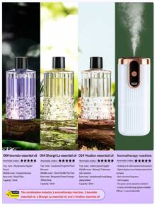 Máquina de aromaterapia con temporizador para uso doméstico, mini difusor de aceites esenciales de aromaterapia de ABS silencioso para el dormitorio, recargable, montado en la pared, automático para desodorizar el baño, ambientador eléctrico para oficina y coche, 5 modos de funcionamiento, 6 aceites esenciales con luces de ambiente de colores.