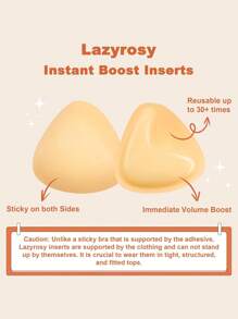 Cuscinetti adesivi push-up ultra per reggiseno, inserti per reggiseno adesivi su entrambi i lati, reggiseno adesivo per reggiseni sportivi e costumi da bagno (Media, Beige)