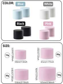 2Pcs/Set 15-50g Make Up Jar Cosmetic Empty Container Small Refillable Bottles Plastic Round Lid Cream Travel Pot