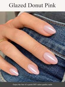 Autocollants de gel pour ongles précuits | 20 autocollants de gel pour ongles roses à paillettes | Le kit d'art pour ongles en gel semi-cuit convient pour la décoration des ongles à la maison