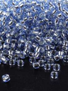 GO2CJBEADS 10 جرام متعدد الألوان حبيبات زجاجية دائرية بقطر 2 مم بخط فضي للاستخدام في صناعة الأساور DIY