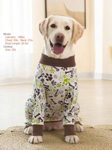 1PC Dog Pajama All Over Printing For Large Dogs Soft Material Stretchable Dog Pajamas Dog Apparel