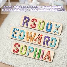 Personalized Name Puzzle, Baby Name Puzzle, Baby Boy Or Girl Early Education Toy, 3D Letter Puzzle Toy, Wooden Letter Puzzle, Baby 1st Birthday Gift, Wooden Puzzle, Personalized Gift, Birthday Gift, Customized Wooden Puzzle Toy, Anniversary Gift, Building Block Gift Set - Stripe - View 6