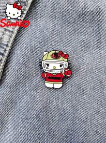 Sanrio 5 peças, novo trio de broches de liga metálica com distintivos de desenho animado da Hello Kitty, acessórios decorativos, mochila com broche de esmalte fofo para escola