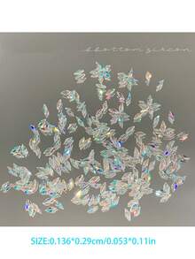 30件/50件闪光色多巴胺夏季彩色涂层指甲套透明锆石迷你小号平底钻尖底钻彩色指甲饰品美甲用品指甲饰指甲宝石 - 彩色 - 查看 21