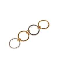 2025 Neuer Edelstahl-Interlocked Full Zirkonia Triple Circle Ring, Mehrfarbig, Mehrfachelemente Design, Catwalk Stil, geeignet für Party, Freizeitkleidung