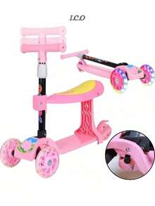 Scooter con Asiento, Patín del Diablo para Niños, Juegos al Aire Libre, Entretenimiento, Resistente - Multicolor - Ver 4