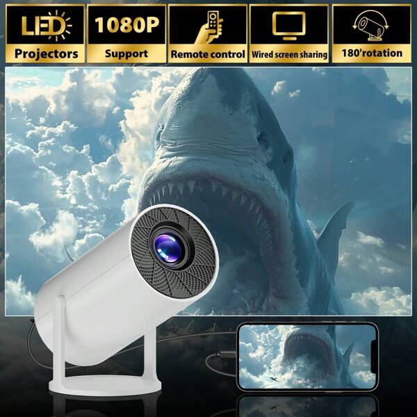 New Mini Home Theater High-Definition Projector, Remote Control, Support Smartphone Screen Sharing, Compatible With Smartphone/USB Interface, Suitable For Indoor, Office Use