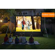 便携式投影幕布，投影专用幕布，60-72-84-100-120-150英寸可选 - 可水洗柔软幕布，无需打孔即可轻松安装，附赠挂钩，可折叠口袋式设计，方便携带，是户外露营、烧烤、泳池派对、熨烫、家庭影院的理想之选 - 加长版 - 白色 - 查看 10