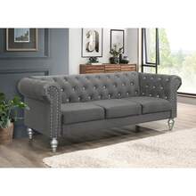 Home Design Emma Velvet Rolled Arm Sofa - Màu xám đen - Xem 2