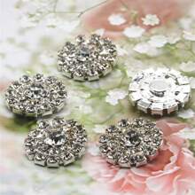 5pcs/set Copper Button, Rhinestone Decor Hand Sewing & Crafts Supply