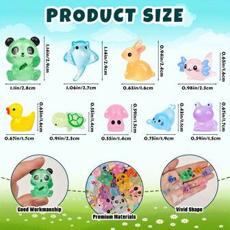 120 件发光迷你树脂动物散装夜光微型树脂鸭子小雕像花园微型模型工艺品微型景观装饰仙女花园配件