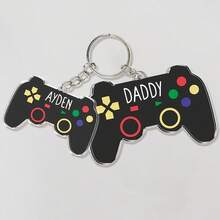 2 件/1 套可定制亚克力游戏控制器钥匙扣 - 可刻上您的名字，非常适合父亲节、生日、圣诞节，是送给爸爸、丈夫、游戏玩家的高品质独特礼物 - 彩色 - 查看 7