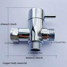 1pc 4-Way Shower Diverter Valve, Quick Open 1 Inlet 2 Outlet Shower Head Faucet Splitter Accessory