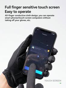 ROCKBROS 女式触摸屏骑行手套，耐磨防滑，带SBR减震掌垫和透气网眼