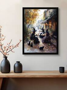 1 件女巫咖啡馆海报、女巫印象派印刷品、万圣节女巫和黑猫墙壁艺术、奇思妙想艺术、穆迪墙壁艺术、卧室装饰、客厅装饰、办公室装饰、餐厅墙壁装饰、厨房装饰、书房、走廊、宿舍装饰、浴室装饰、送给朋友的理想礼物、墙壁艺术、墙壁装饰、家居装饰、房间装饰、帆布墙壁艺术、海报、带框架的墙壁艺术、可选框架