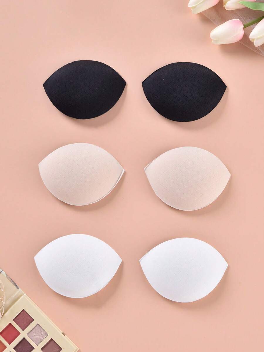 3 Pairs Extra Thick Breathable Sport Bra Pads, Bra Inserts Foam Cups Breast Pads For Underwire Bras