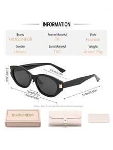 1pc TR Frame TAC Lens Oval Luxury Elegant Sophisticated High-Quality Brand Design Women's Fashion Fashion Glasses, Suitable For Driving, Shopping, Outdoor Activities, Summer Tropical Beach Vacation Accessories, Ideal Gift Choice