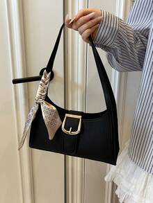 1 Stück Krokodil-geprägter Riemen Dekor, minimalistisch modische Baguette Tasche mit Schultergurt und Schal