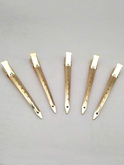 20pcs Assorted Duck Clip Bantoye Anti-Rust White K-Color Metal Alligator Hair Clips With Holes, Suitable For Hairstyling, Hair Coloring, Silver Styling (Unisex), Hair Accessories, School Supplies